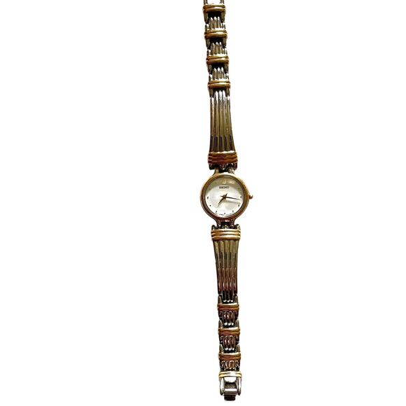 Seiko Dual tone Luxury Quartz Wrist Watch Bracelet - Picture 3 of 6